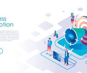 Promotion isometric template vector