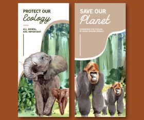 Protect our wild animal flyer design vector