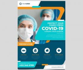 Protect your family from COVID -19 flyer vector