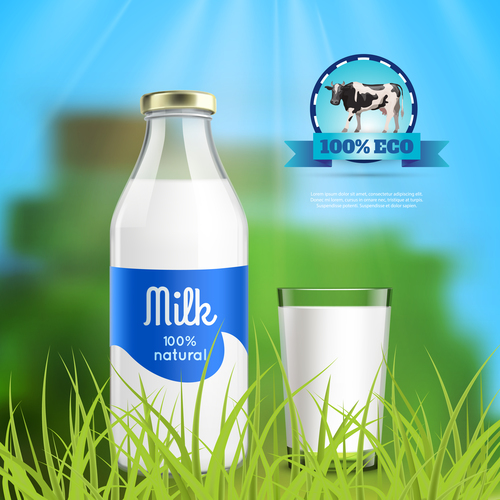 Pure milk poster vector