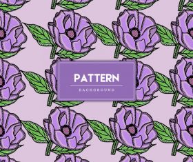 Purple flowers decorative seamless pattern background vector
