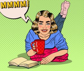 Read pop art illustration vector