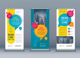 Real estate business roll up set vector