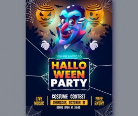 Realistic halloween party flyer vector
