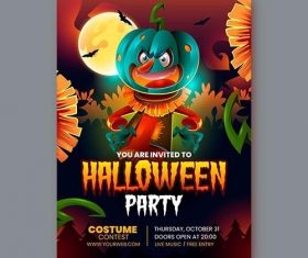 Realistic halloween party poster vector