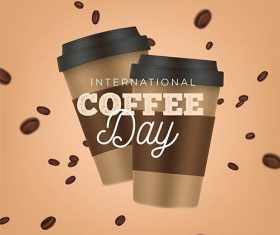 Realistic international day of coffee vector