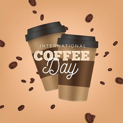 Realistic international day of coffee vector