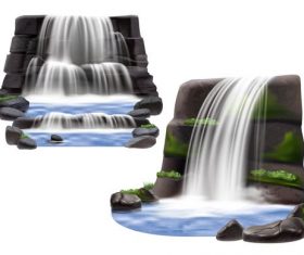 Realistic waterfall compositionss background vector