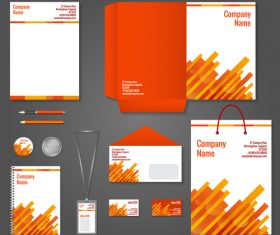 Red yellow background corporate identity design vector