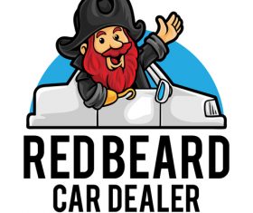 Redbeard car dealer icon vector