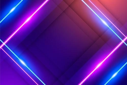 Rhombus neon background vector