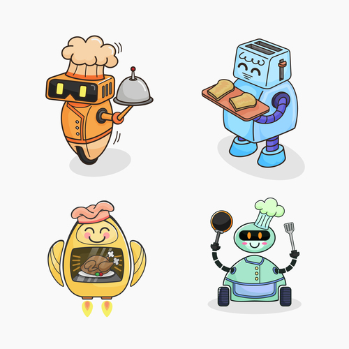 Robot chef vector