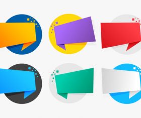 Round origami chat bubble vector