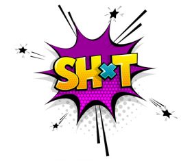 SHXT comic bubble text vector