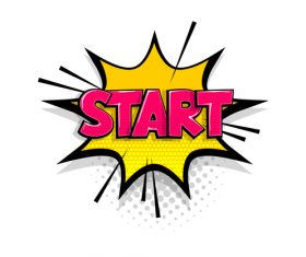 START comic bubble text vector