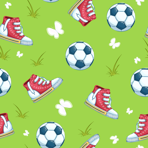 Shoes and ball background vector