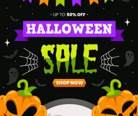 Shop now halloween background vector