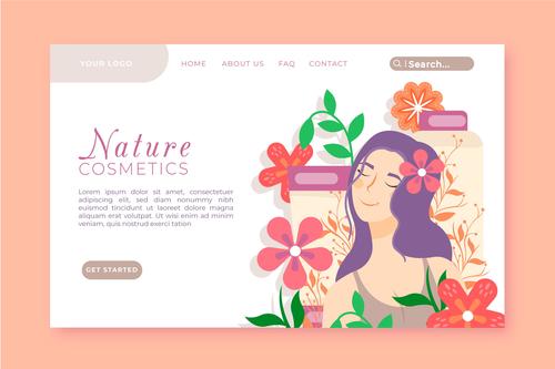 Skincare landing page vector