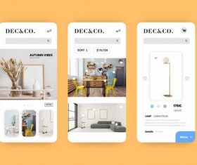 Smartphone app pack order furniture vector
