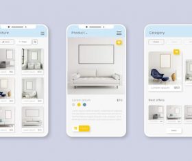 Smartphone shopping app pack vector