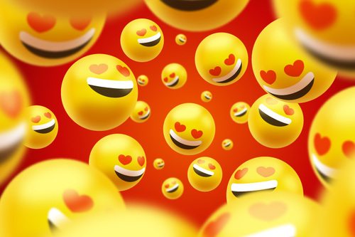 Smiley emoticon realistic background vector