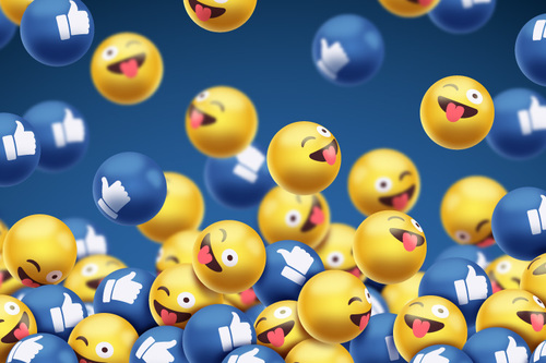 Social emoji background vector