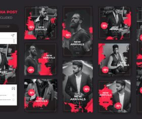 Social media post fashion men vector