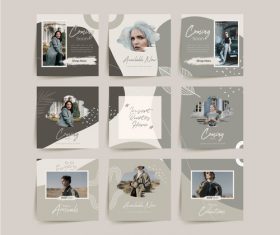 Social media puzzle template vector