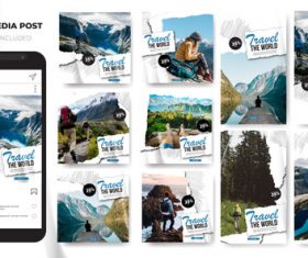 Social media stories Instagram template travel vector