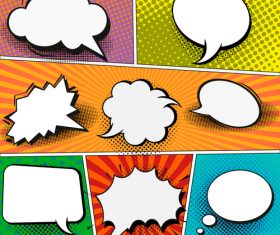 Speech comic book set design vector