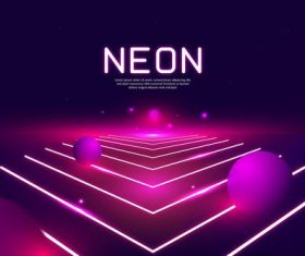 Sphere running neon background vector