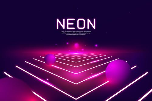 Sphere running neon background vector