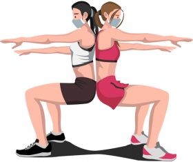 Squat exercise vector