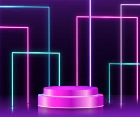 Stage design neon effect vector