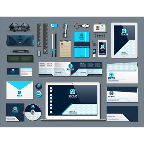 Stationery set vector