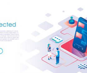 Stay connected isometric template vector