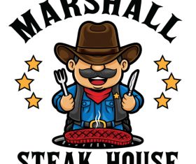 Steak house icon vector