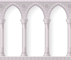 Stone pillar carving pattern vector