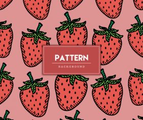 Strawberry decorative seamless pattern background vector