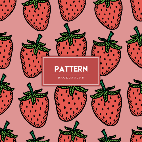 Strawberry decorative seamless pattern background vector