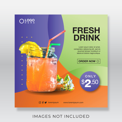 Summer drink cover vector