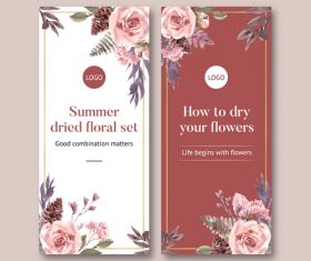 Summer ried floral set banner vector