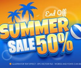 Summer sale editable font effect text vector