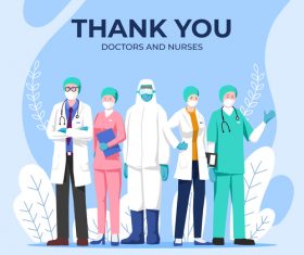 Thank you doctors and nurses vector