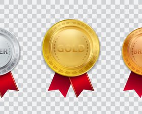 Three badges vector
