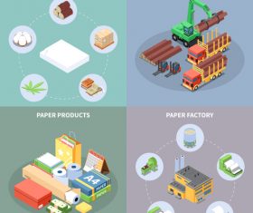 Timber Usage Isometric Illustration Vector