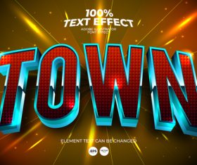 Town highlights the font effect vector