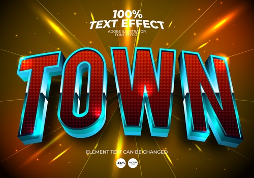 Town highlights the font effect vector