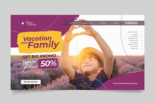Travel Sale Landing Page Template vector