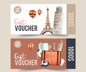 Travel coupon vector around the world